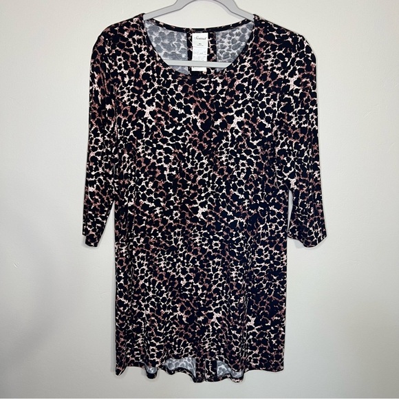Soma Leopard Print 3/4 Sleeves Cool Nights Short Sleeve Sleepshirt size XS - Picture 1 of 7